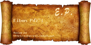 Eiben Pál névjegykártya